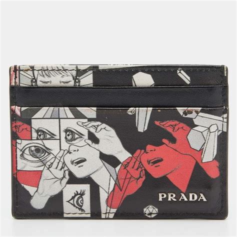 prada card holder comic|Prada Comic Printed Leather Card Holder .